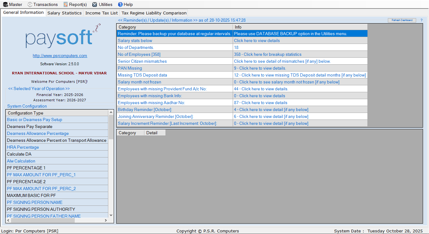PaySoft Dashboard Overview